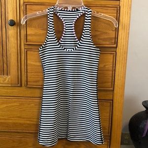 Lululemon black/white striped workout tank, XS